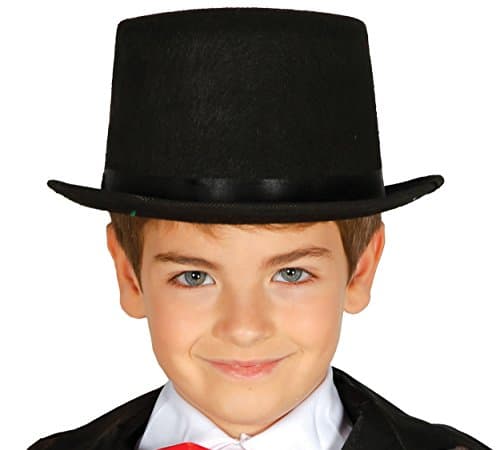 Image of FIESTAS GUIRCA | Child Felt Top Hat - Magic and 19th Century Style Hat for Fancy Dress and Carnival Parties (One Size) - Accessory for Children - Ideal for Halloween and Celebrations - Black