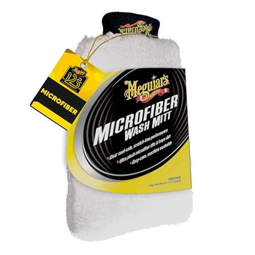 Image of Meguiar's Microfiber Wash Mitt, Super-Thick, Reusable Wash Mitt for Ultimate Finish, Safe on Clear Coats, Leaving You with A Show Car Finish, 1 Pack - X3002