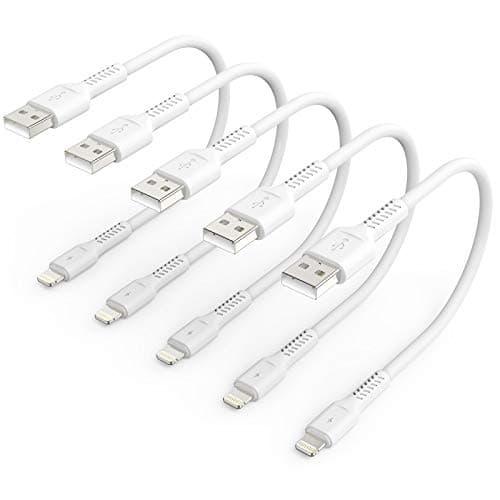 Image of 30cm iPhone Charger Cable Short, 5 Pack USB A to Lightning Cord Fast Charging Lead for Charging Stations Compatible with Apple iPhone 12 11 Pro Max Xs 8 7 6 5 Plus, iPad Air/Mini