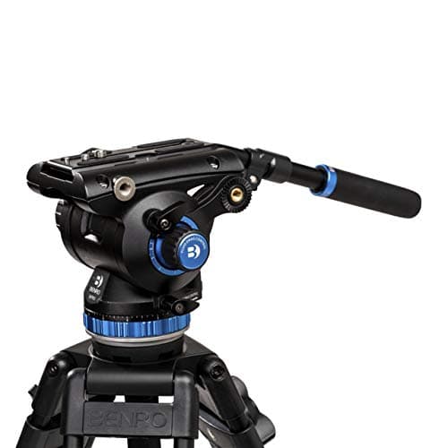 Image of Benro S8 PRO Flat Base Fluid Video Head, 17.6 lb Max, 8 Step Counterbalance (0-7), 3/8"-16 Accessory Mounts, 3/8"-16 Head Mount, w/Pan Arm (S8PRO)