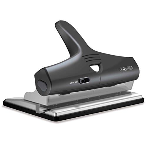 Image of Rapesco 1205 ALU Adjustable Heavy Duty 2, 3 and 4-Hole Punch, 32 Sheet Capacity, Black