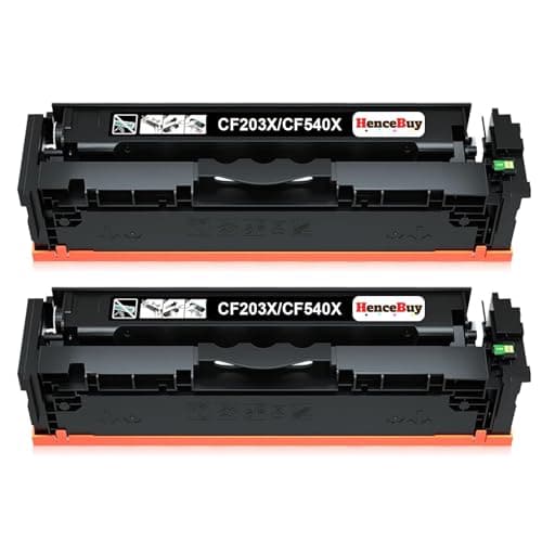 Image of HenceBuy 203X Black Toner Cartridges for HP CF540X Compatible for HP Color Laserjet Pro MFP M281fdw M281fdn M280nw M281cdw M254dw M254nw M254dn M281 M254 (Black, 2 Pack)