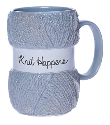 Image of Boxer Gifts Novelty Knitting Gift Mug – Knit Happens - For Women Or Man - Mugs Hold 12oz of Tea or Coffee - Cool Knit Accessories, Grey