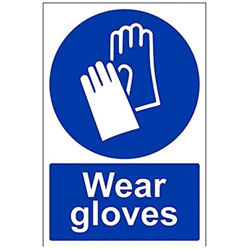 Image of VSafety Wear Gloves PPE Sign - Portrait - 200mm x 300mm - 1mm Rigid Plastic