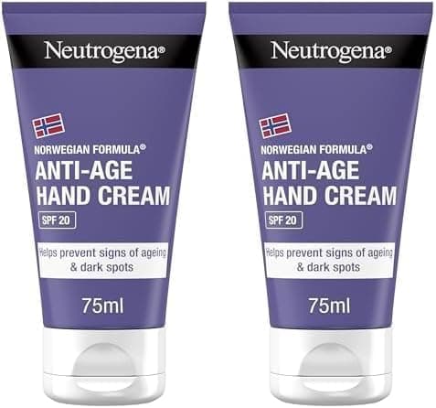 Image of Neutrogena Norwegian Formula Anti-Age Hand Cream with SPF20 (2 x 75 ml), Hand Lotion with Fast-Absorbing Texture, Provides Intense Hydration and Helps Restore Skin's Suppleness