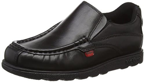 Image of Kickers Men's Fragma15 Slip on Leather School Shoes, Black, 5 UK