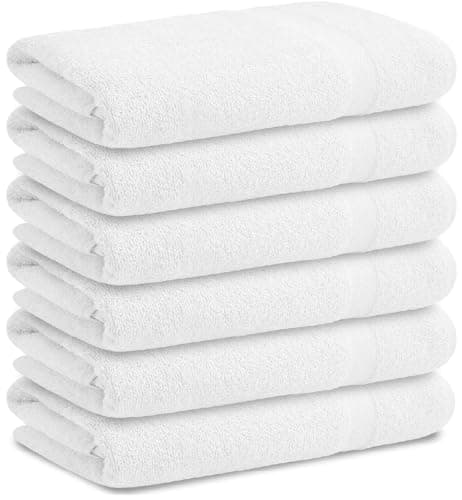 Image of Wholesale Trade Dealz 6 X Guest Towels 30 cm x 50 cm Luxury Super Soft 100% Egyptian Cotton Quick Dry 600GSM Hand Towels Set For Daily Use (White)