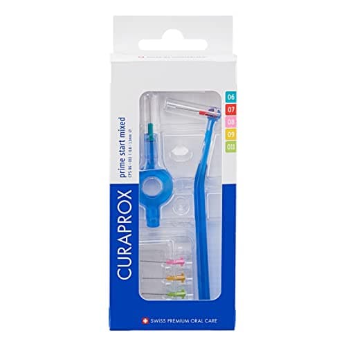 Image of Curaprox Interdental Brushes CPS Prime Plus Mix-Set |0.6-1.1 mm Diameter | 2.2-5 mm Effectiveness | Set with 5 Interdental Brushes and Holder UHS 451 | Made in Switzerland