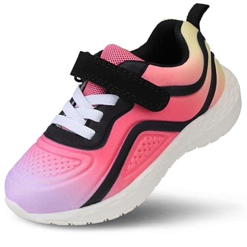 Image of FUPPIA Toddler Trainers Kids Tennis Running Shoes Boys Girls Shoes Breathable Lightweight Fashion Child Sneakers Pink Size 8