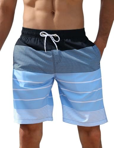 Image of iCKER Mens Swim Shorts Swimming Trunks 3D Print Beach Shorts Boardshorts for Summer