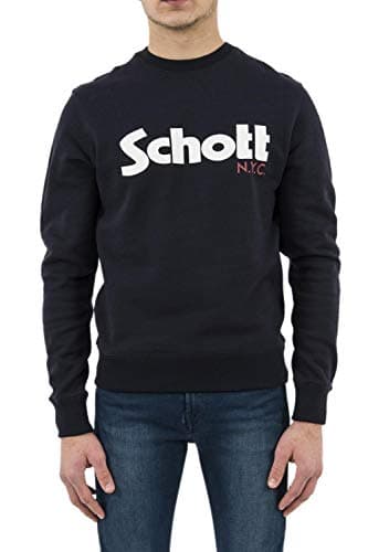 Image of Schott NYC Men's Swcrew Sweatshirt Not Applicable, Blue (Navy Navy), Large