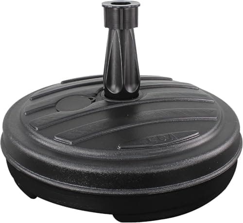 Image of 13L Garden Parasol Base Stand – Heavy Duty Umbrella Stand for Patio, Garden & Balcony – Stable, Durable & Weatherproof – Fill with Sand or Water | Fits 18–32mm Poles, Black or White (Black)