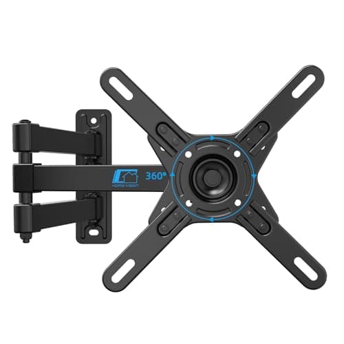 Image of HOME VISION Long Reach TV Wall Bracket for 17-42 Inch Flat/Curved Screen TVs, 360° Rotation 180° Swivel 21.9"/55.6cm Extendable, 33Lbs/15kg Capacity, Max VESA 200x200mm, Monitor Wall Mount