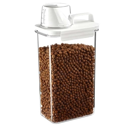 Image of pozuauoa 2300ml Dog Food Storage Container transparent, Pet Food Storage Container, Dog Foods Containers for Dry Foods, DOG Biscuit Containers Moisture-Proof for Pets Animal Dry Treat