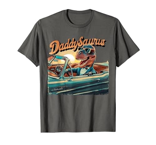 Image of Daddy Dinosaur Papasaurus Daddy Saurus Daddysaurus Rex T-Shirt, Men, Asphalt Grey, 3X-Large