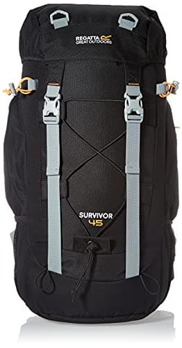 Image of Regatta Survivor III Hardwearing Padded Camping and Hiking Rucksack - Black, 85 Litre