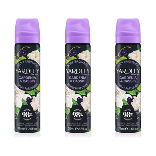 Image of Yardley London Body Spray, Gardenia & Cassis, 75ml, Pack of 3