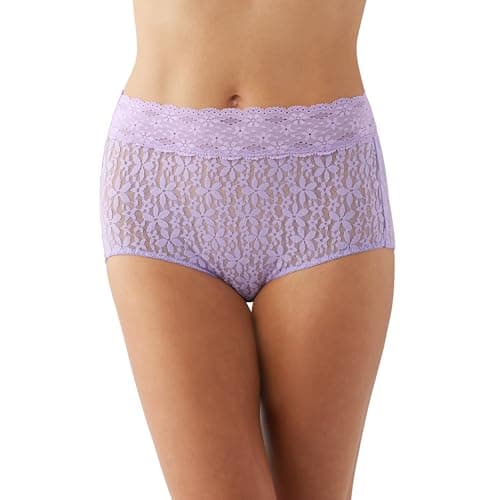 Image of Wacoal Women's Halo Lace Brief Panty, Purple Rose, L