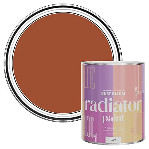 Image of Rust-Oleum Orange Radiator Paint in Matt Finish - Tiger Tea 750ml