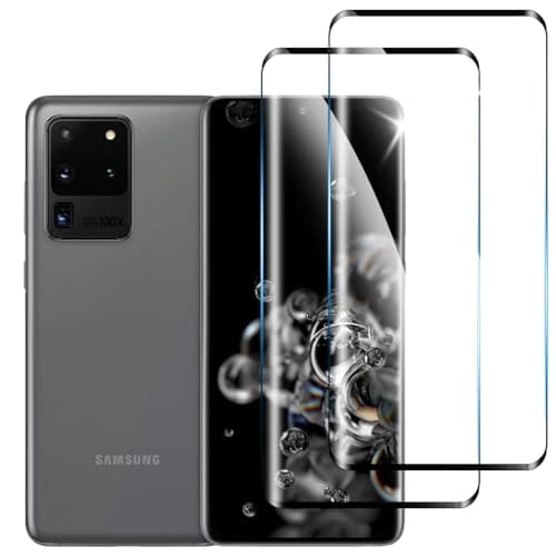 Image of iccdpi [2-Pack] Screen Protector for Samsung Galaxy S20 Ultra, HD Clear Tempered Glass Film, Full Coverage, Case Friendly, Anti-Scratch, Fingerprint Sensor Compatible