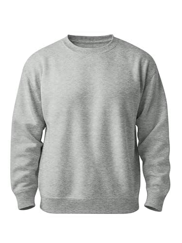 Image of Love My Fashions Mens Sweatshirts Crew Neck And Long Sleeve Plain Sweater Fleece Jumper for Men Uk Heather Grey