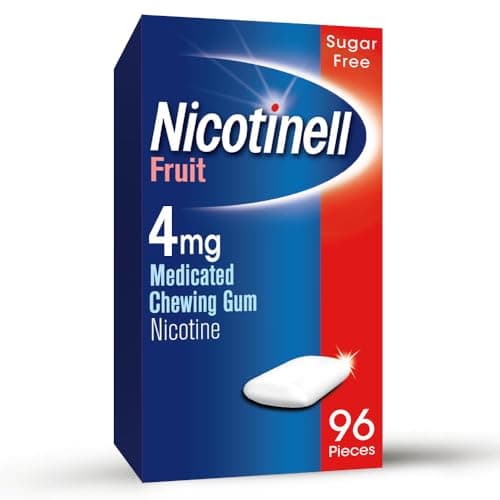 Image of Nicotinell Fruit Gum 4mg (96 Pieces), Stop Smoking Aid, Sugar Free Nicotine Gum, Mild Fruit Flavour, 4mg Extra Strength for Heavy Smokers, Quit Smoking Aid