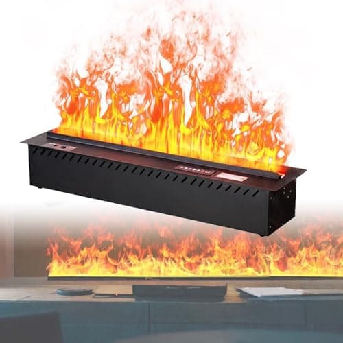 Image of PPLDABNK 3D Mist Electric Fireplace with Humidifier, 8 Color LED Ambient Lighting, Smart Control Via Remote & Touch Screen, for Home Decor, 4 Sizes (70/80/100/120cm),120cm