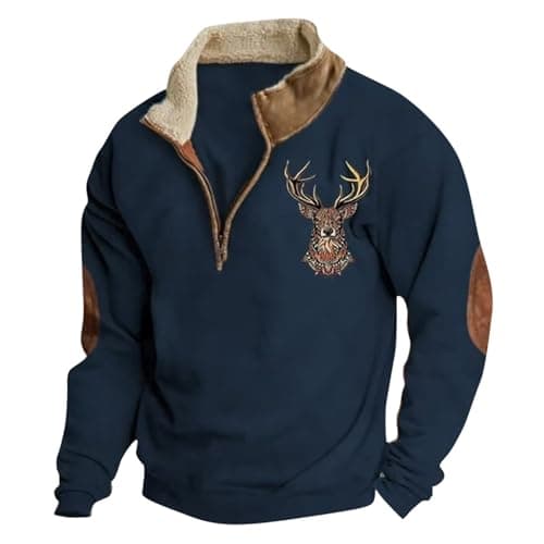 Image of Generisch Men's Relaxed Comfortable Printed Long Sleeve Hoodie Football Sweatshirt Men, navy, L