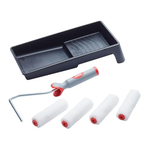 Image of ProDec Advance 6 pc Ice Fusion Mini Paint Roller Set, 4X Rollers, Frame & Paint Tray - Ultra-Smooth Finish with Emulsion & Satin Paints on Interior Walls,Ceilings,Wood,Metal, 4" Paint Roller Set