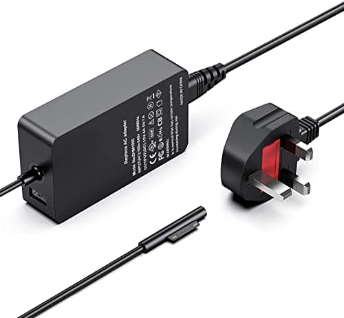 Image of Surface Pro Charger Surface Laptop Charger 65W 15V 4A Power Supply Compatible with Surface Pro3/4/5/6/7/8/9/X Surface Laptop 1/2/3/4/5 Surface Go 1/2/3 Surface Book 1/2/3 with USB Charging Port