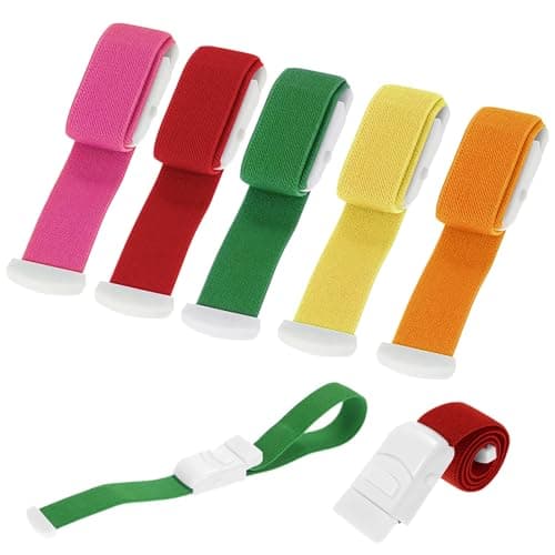 Image of 5Pcs Tourniquet with Buckle Adjustable Tourniquet Belt Quick to Release First Aid Torniquetes Medical First Aid Blood Stop Belt,Quick and Slow Release Outdoor Emergency Care for Adult Kid