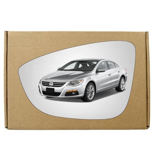 Image of GAPlus Replacement Wing Mirror Glass Compatible Left with Volkswagen VW Passat CC 2008-2012 STICK-ON Left Passenger Near Side with Blind Spot