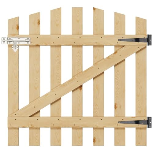 Image of INMOZATA Garden Gate Wooden Pedestrian Gate with Gate Lock and Hinge, 3ft Wide x 3ft High (90cm Wide*90cm High)