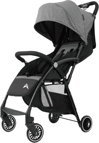 Image of Alivio Lightweight Pushchair, Folding Baby Stroller 0-3 Years, Toddlers Travel Stroller with Mosquito Nets, Shoulder Strap, Anti-Friction & Wheels (Grey)