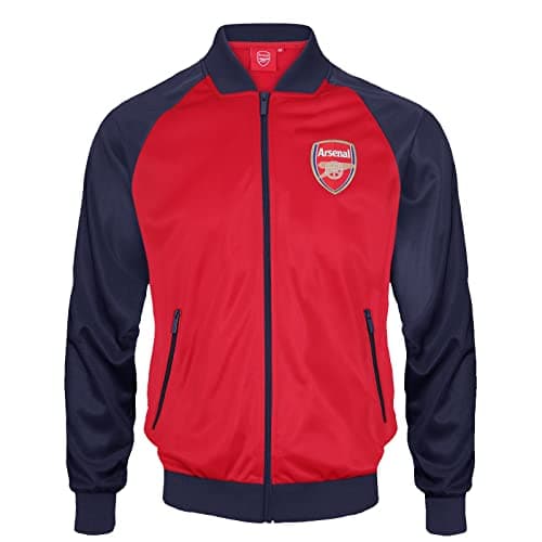 Image of Arsenal FC Official Football Gift Mens Retro Track Top Jacket Red Large