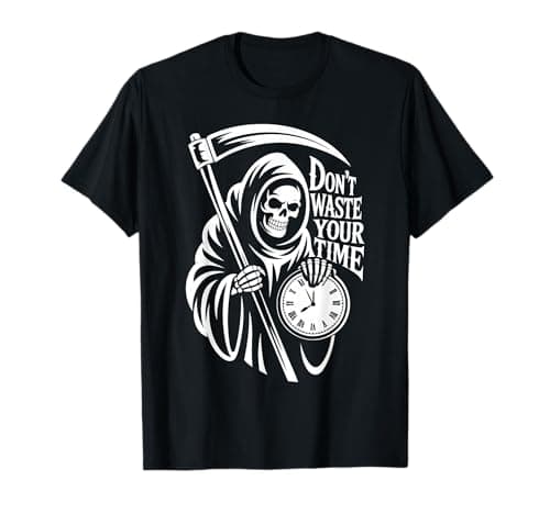 Image of Grim Reaper with Clock Gothic Dark Art T-Shirt