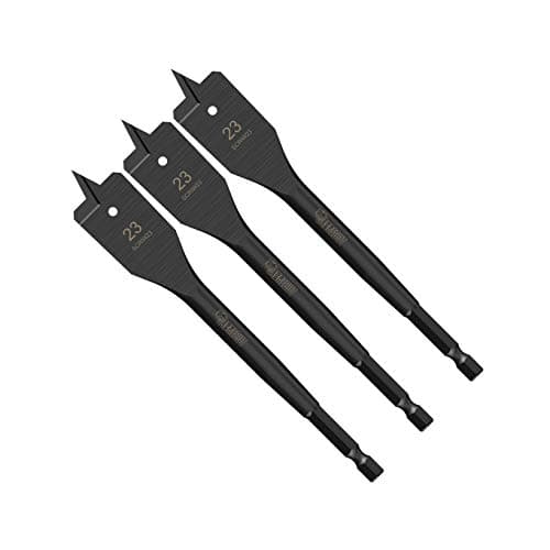 Image of 3 x SabreCut SCRIW23_3 23mm x 152mm Impact Rated Flat Wood Spade Bits for Softwood Hardwood Chipboard