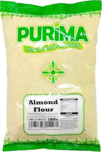 Image of Almond Flour 5KG – Extra Fine - Finely Ground Almonds 1 KG Meal Premium Natural Blanched Powder Low Carb Gluten Free Baking Primal Keto Bread Paleo Diets Vegan PURIMA Bulk macaroons