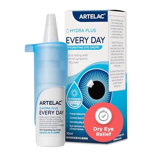 Image of Artelac Eye Drops for Dry Eye, Every Day, Preservative Free Dry Eyes Treatment, Contact Lens Friendly, Relieves Symptoms of Tired, Stressed & Teary Eyes with Hydrating Action, Artificial Tears, 10ml