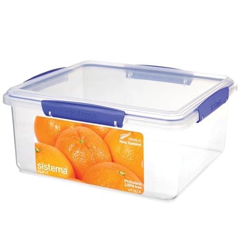 Image of Sistema KLIP IT Food Storage Container | 5 L | Airtight & Stackable Meal Prep Container with Lid | School Lunch Box | BPA-Free | 1 Count