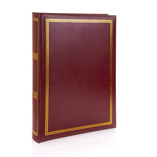 Image of Kenro Sonata Series Red Faux Leather Photo Album with 50 Self Adhesive Pages Fits 200 Photos 6x4 inch/10x15cm - NR101RD