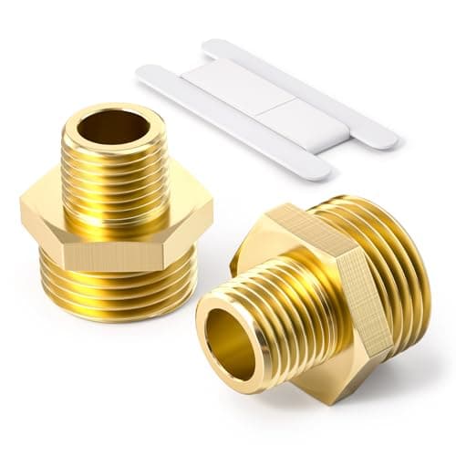 Image of Bwintech 2 Pcs 1/8" Male to 1/4" Male BSP Thread Brass Hex Nipple Reducing Connector for Pipe Connecting Conversion