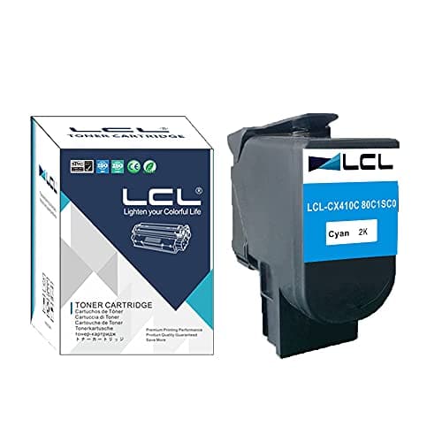 Image of LCL 802SC Cyan Toner Cartridge Replacement for Lexmark 800S2 80C2SC0 80C20C0 80C2SCE 802C for Lexmark CX310 CX310N CX310DN CX410 CX410E CX410DE CX410DTE CX510 CX510DE CX510DHE CX51010DTHE (1 Pack)