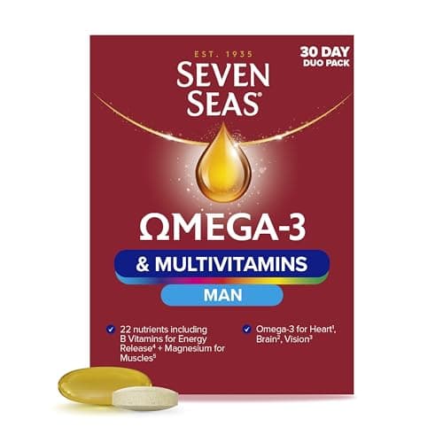 Image of Seven Seas Omega-3 and Multivitamins Man, with B Vitamins and Magnesium, 30-Day Duo Pack, 30 Omega-3 Capsules and 30 Multivitamin Tablets