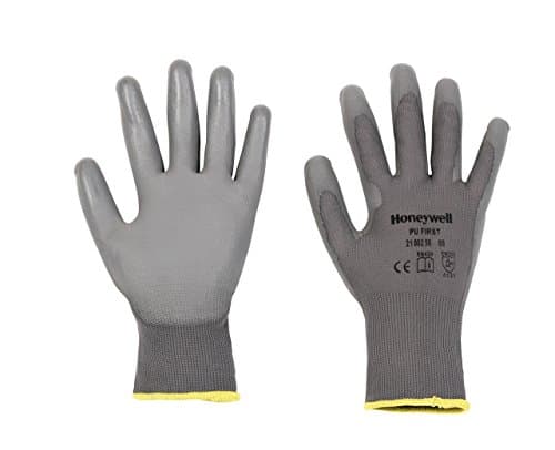 Image of Honeywell 2100250-10 PU FIRST Grey General Purpose Polyamide Knit Gloves, Fine Handling in Dry environment, Lightweight, 26 cm Length, Size 10 (Pack of 10 Pairs)