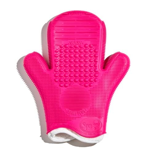 Image of Sigma 2X Sigma Spa Brush Cleaning Glove – Silicone Makeup Brush Cleaner with 7 Textures – Deep Clean Makeup Brushes and Extend Brush Life – Pink Cleaning Glove