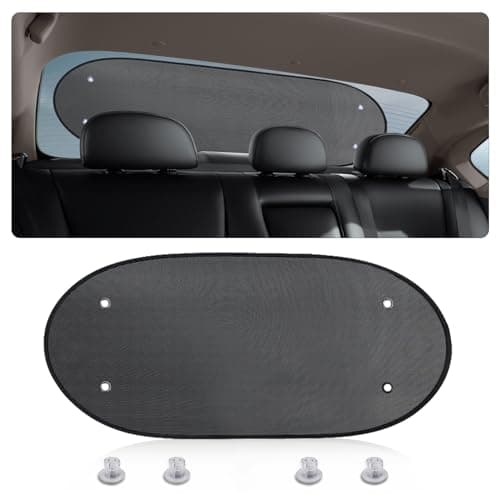 Image of ZATOOTO Car Rear Window Sun Shade, Sun Shade for Back Window, Mesh Sunshade Screen with Suction Cups, Sun Protect from Heat and UV Rays 100 x 40 cm