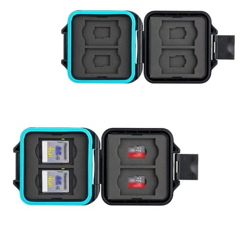 Image of JJC Memory Card Case Water-Resistant Carrying Slim Holder Storage for 4 SD SDHC SDXC + 4 Micro SD TF Cards with Card Removal Tool