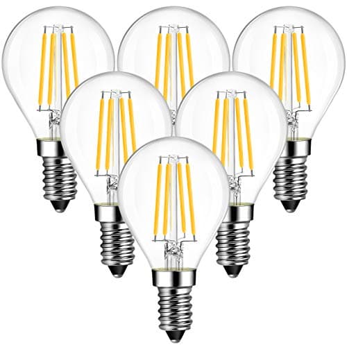 Image of ANWIO E14 Led Light Bulb,5.5W Small Screw Light Bulb,SES E14 Golf Ball Bulbs, 60W Equivalent, 806LM,2700K Warm White Led Lights,Edison Screw Bulb,220-240V,45 * 77mm,Non-Dimmable (6 Pack)