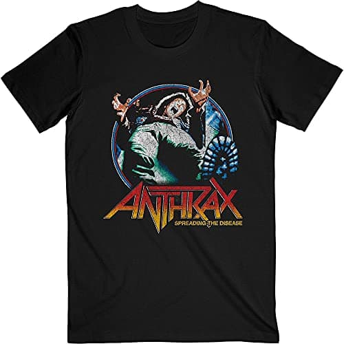 Image of Anthrax T Shirt Spreading The Disease Vignette Logo Official Mens Black XL
